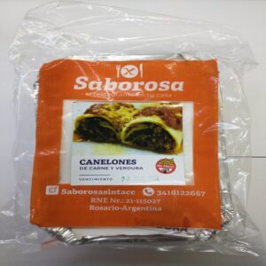CANELONES DE VERDURA YCARNE (tomate y queso)(Saborosa) (x3)
