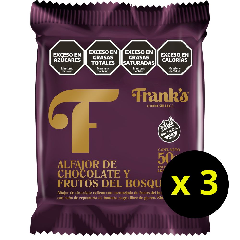 ALFAJOR CHOCO Y FR.DEL BOSQUE (Franks) (x3)