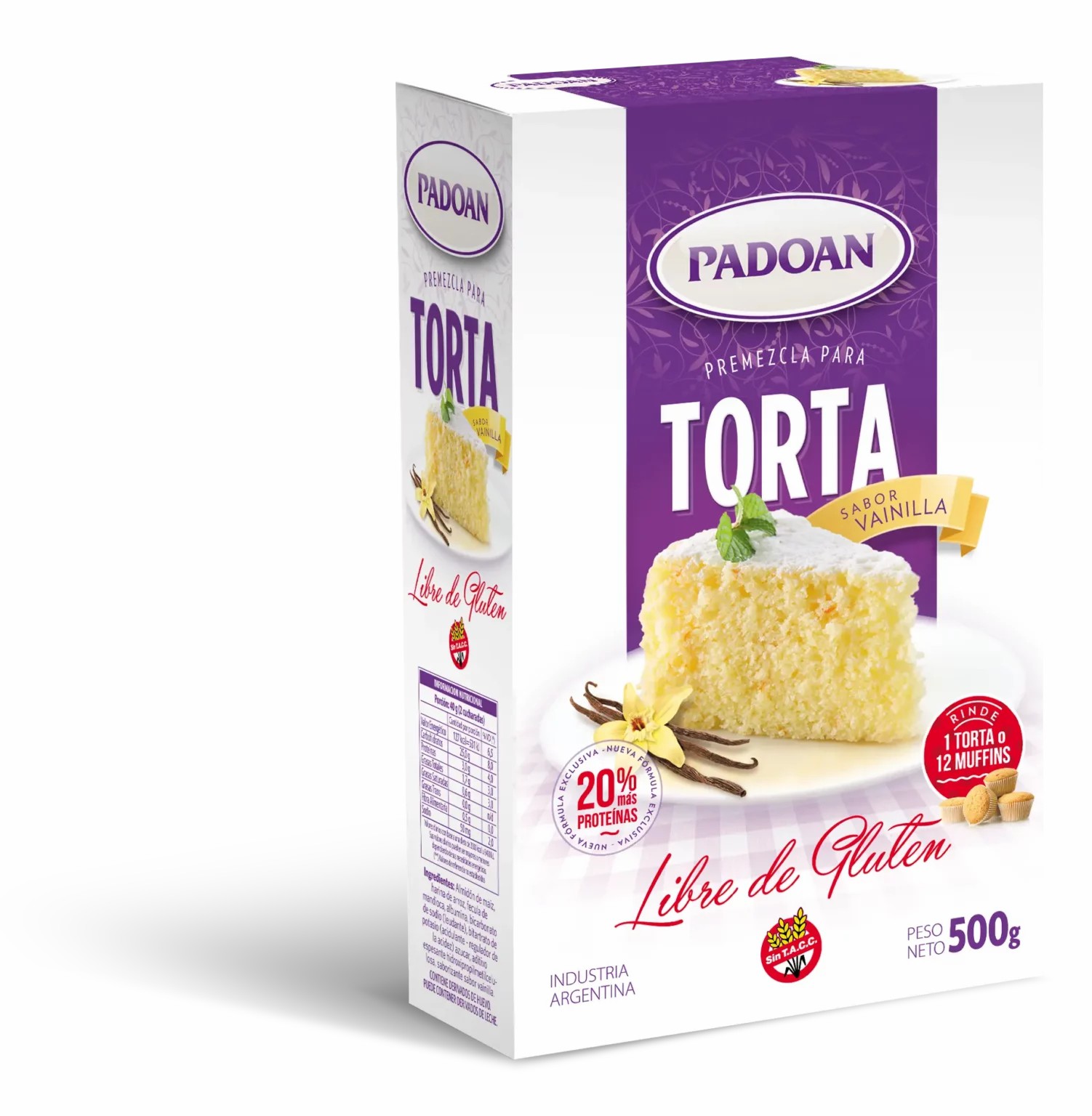PREM.P/TORTA SABOR VAINILLA (Padoan) (400gr)