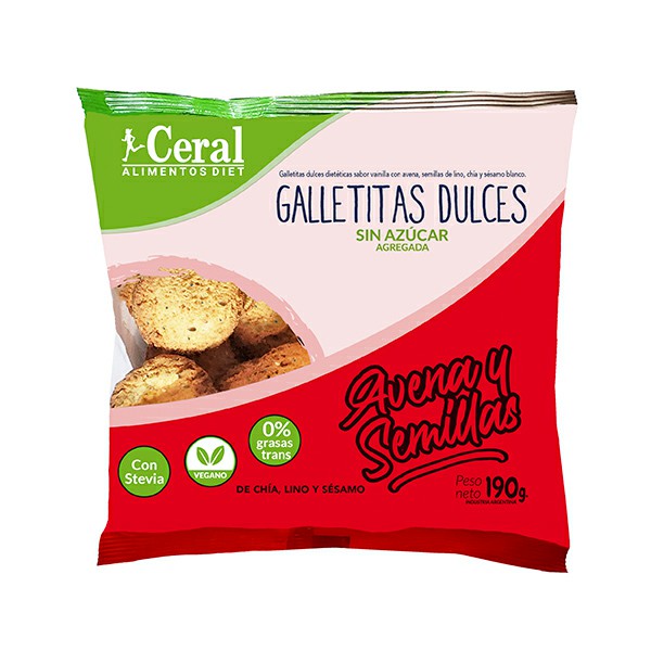 GALL. VEGANAS DE AVENA y SEMILLAS (S/Azucar agreg)(Ceral) (180gr)
